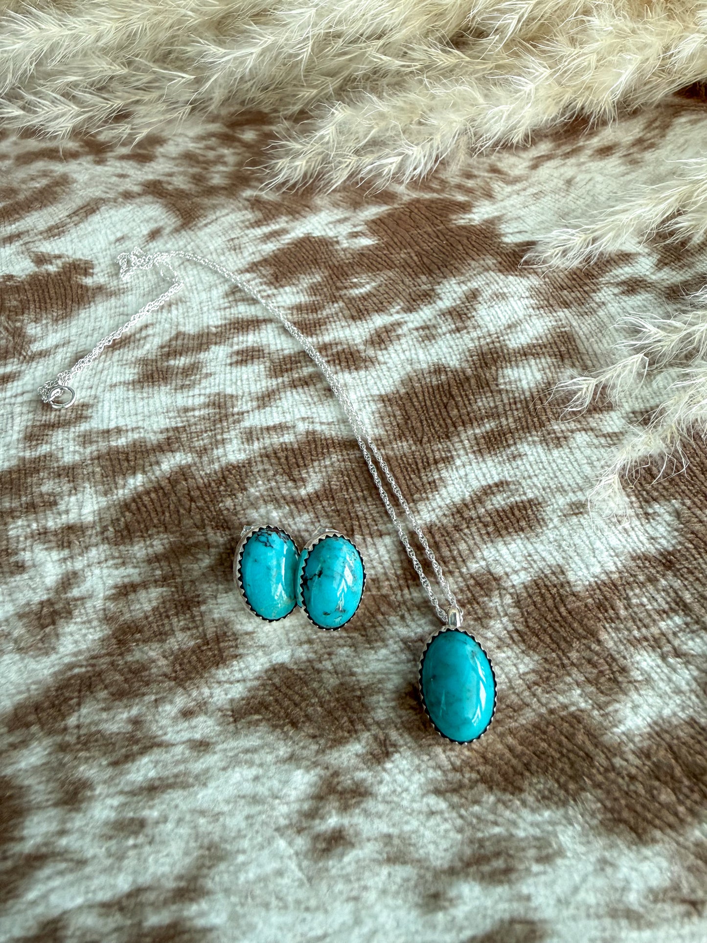 Native American Sonoran Gem Necklace & Earring Set 7