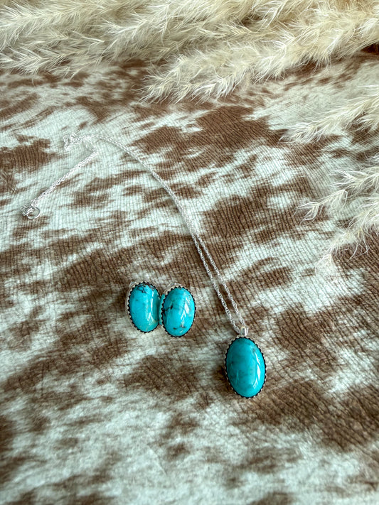 Native American Sonoran Gem Necklace & Earring Set 7