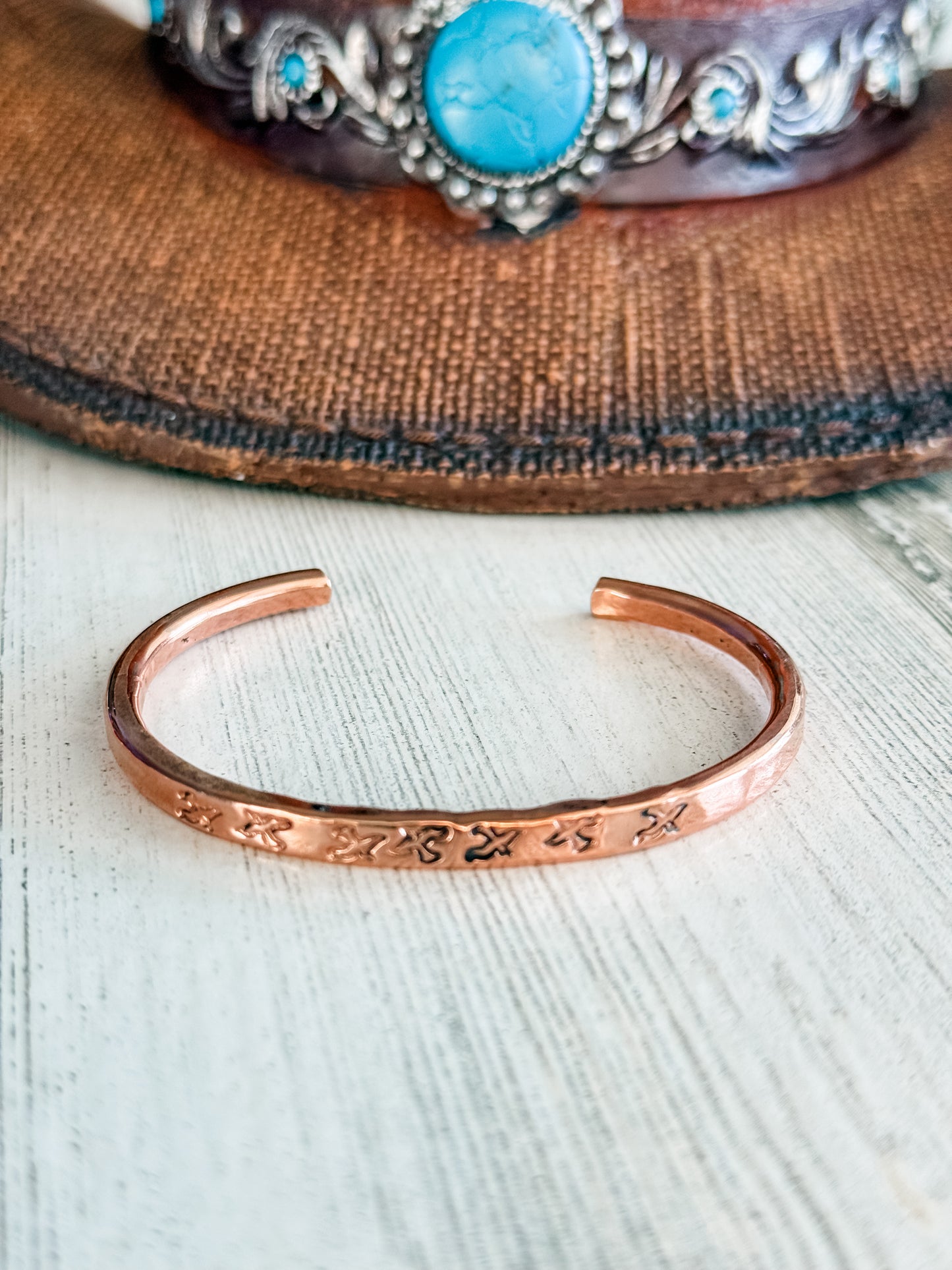 Native American Copper Bracelet 6.75"