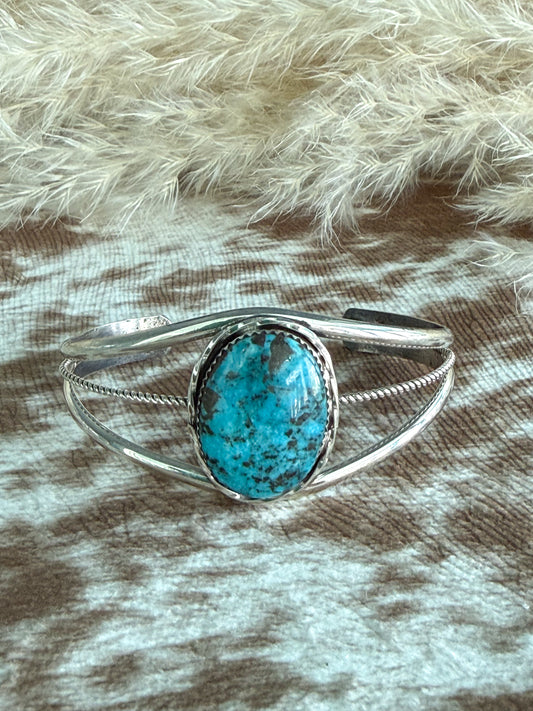 Native American Sonoran Rose Turquoise Cuff 6-3/8"