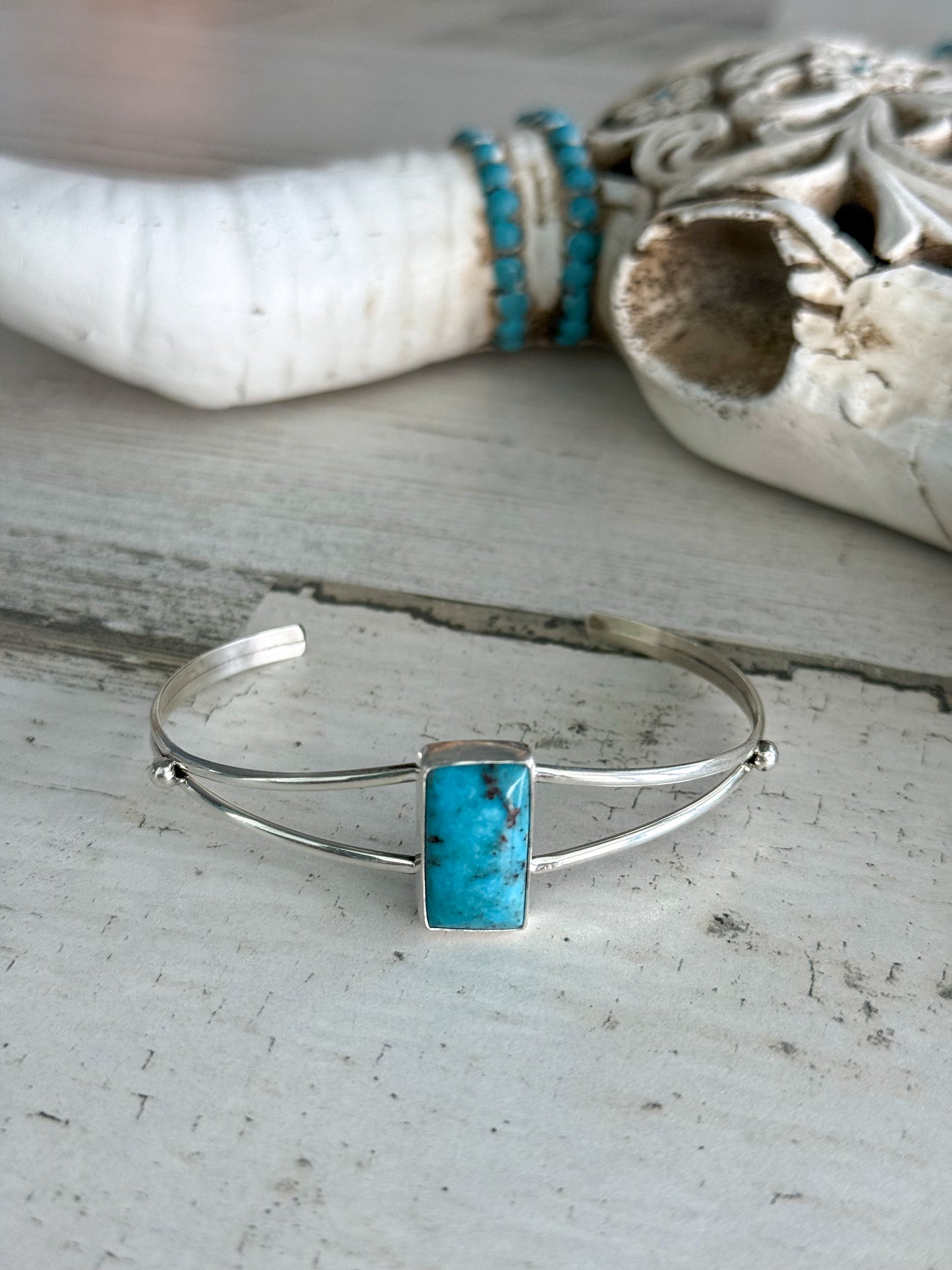 Native American Egyptian Turquoise Cuff 6-3/8"