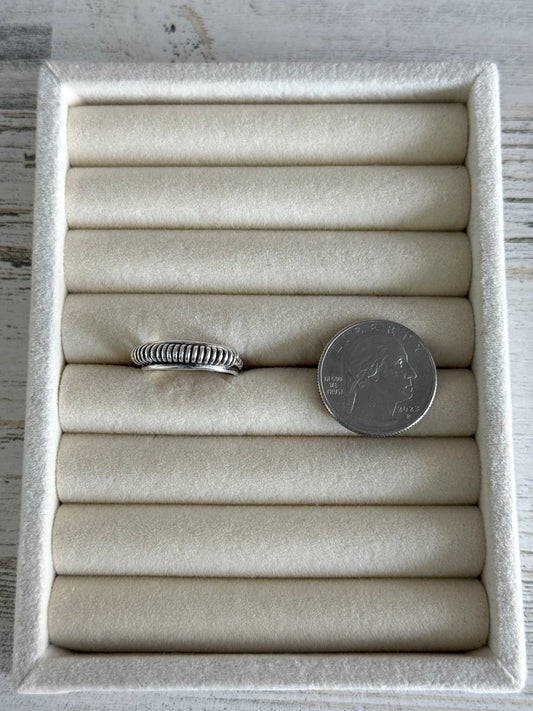 Native American Sterling Silver Coil Ring 8