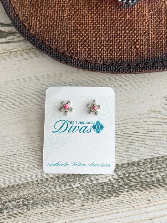 Native American Light Pink Opal Studs
