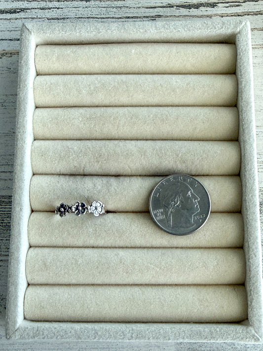 Native American Sterling Flower Cup Ring 8