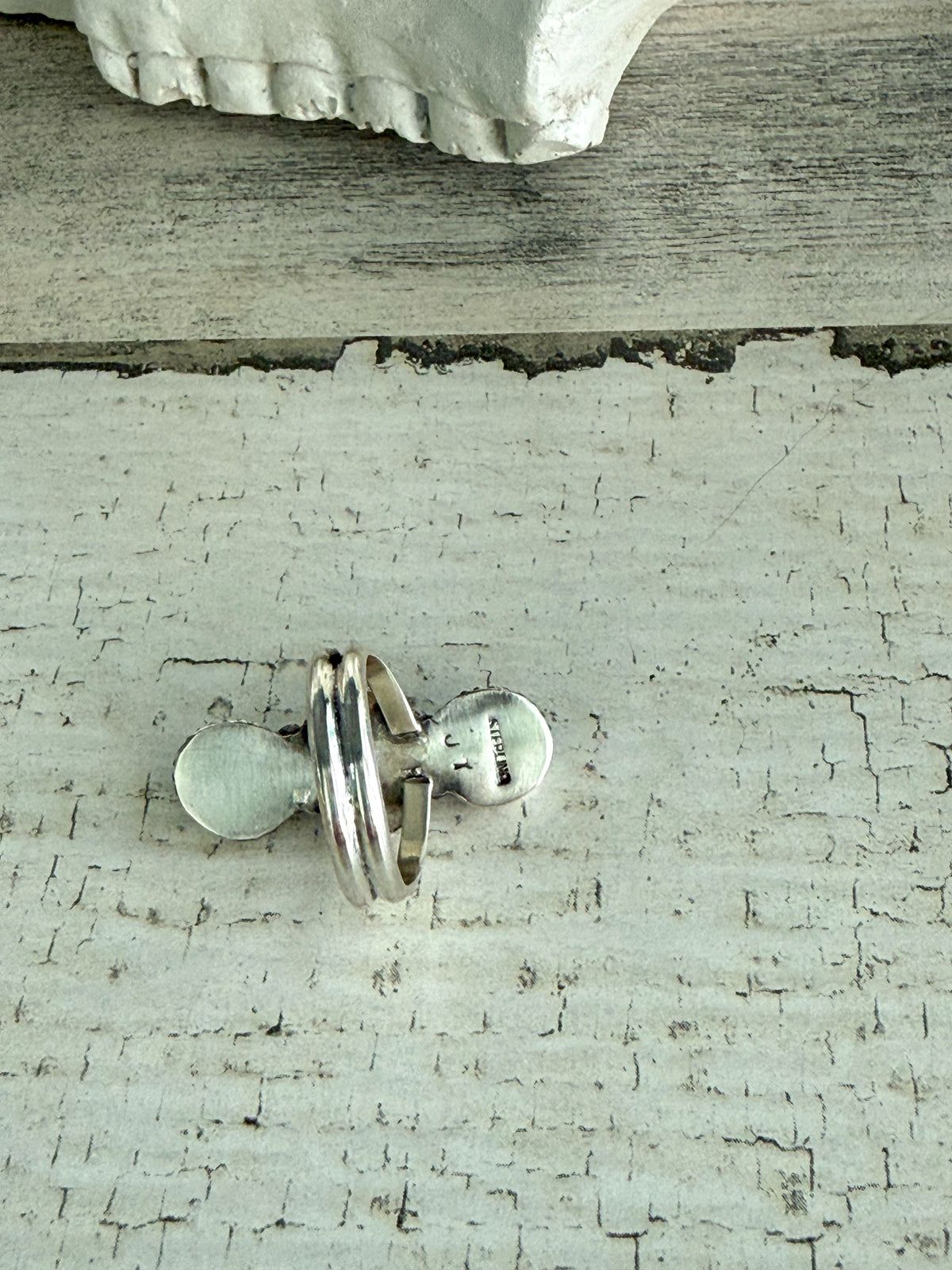 Native American 3 Turquoise Stone Ring 7.5