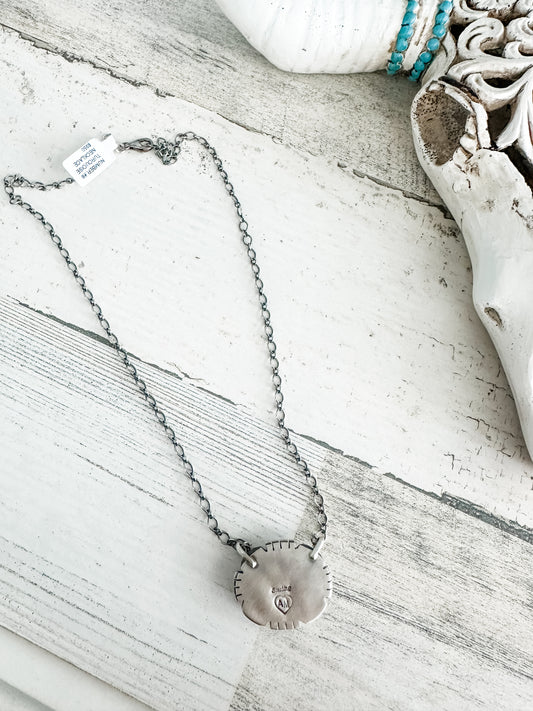 Native Made #8 Sterling Silver Necklace 18"