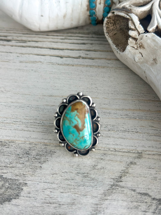 Native Made Green Emerald Valley Turquoise Ring Size 9