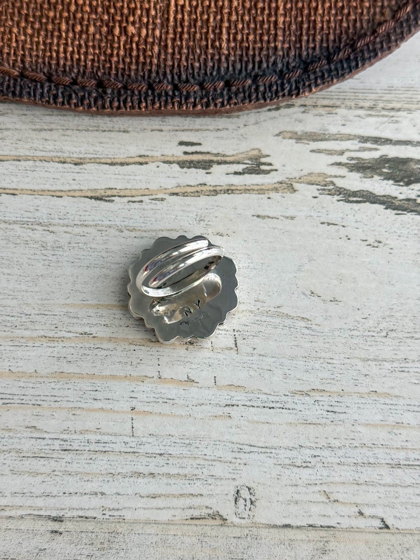 Native American Pink Conch Adjustable Ring