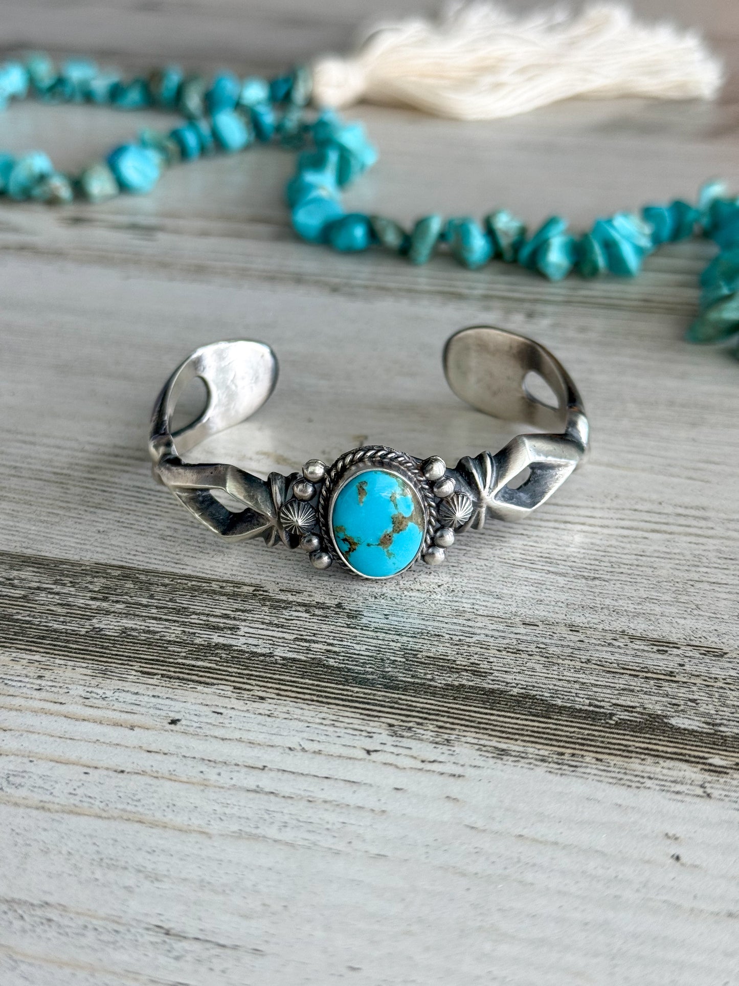 Native American Sonoran Turquoise Cuff 6.5”