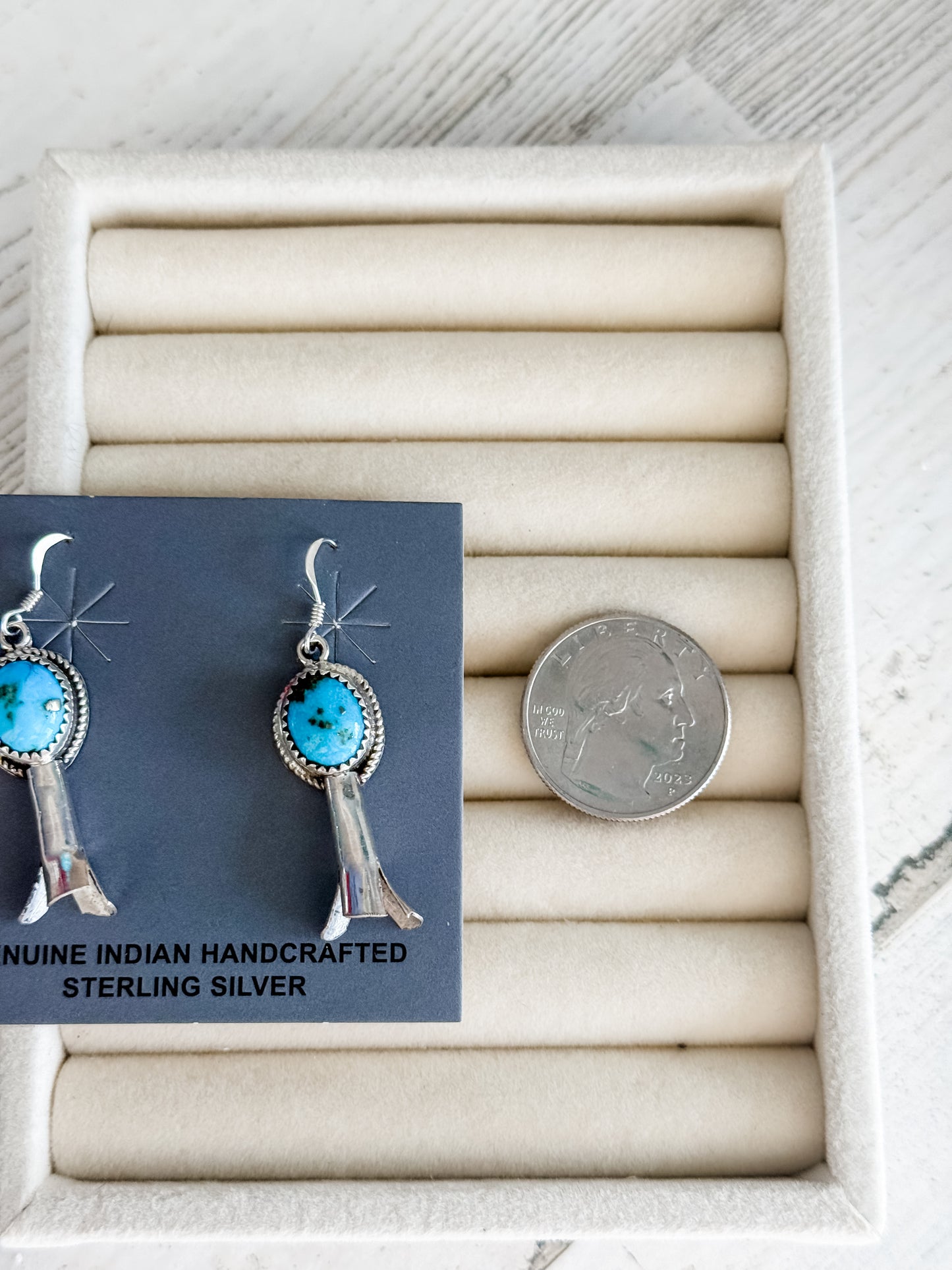 Native American Kingman Turquoise Blossom Earrings