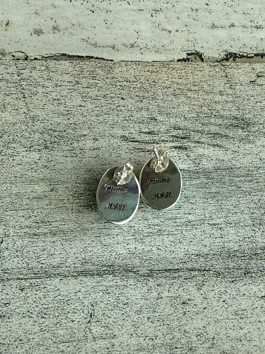 Native American Sonoran Turquoise Stud Earrings