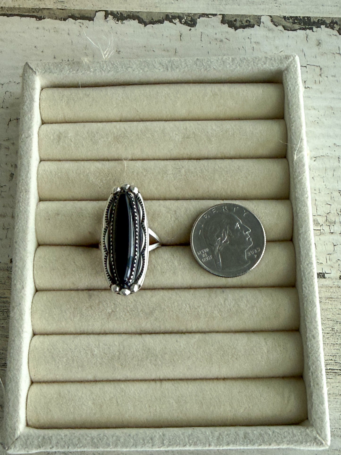 Native American Black Onyx Ring 9.5