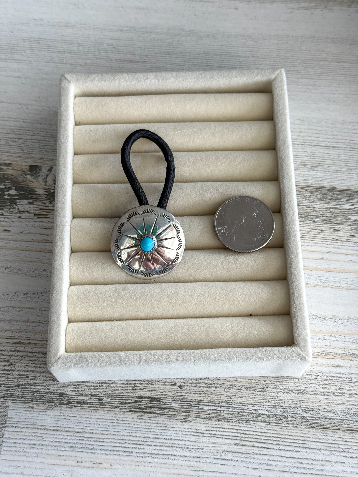 Native American Concho & Turquoise Hair Tie