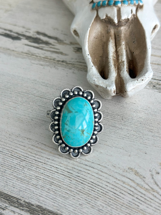 Native Made #8 Sterling Silver Adjustable Ring