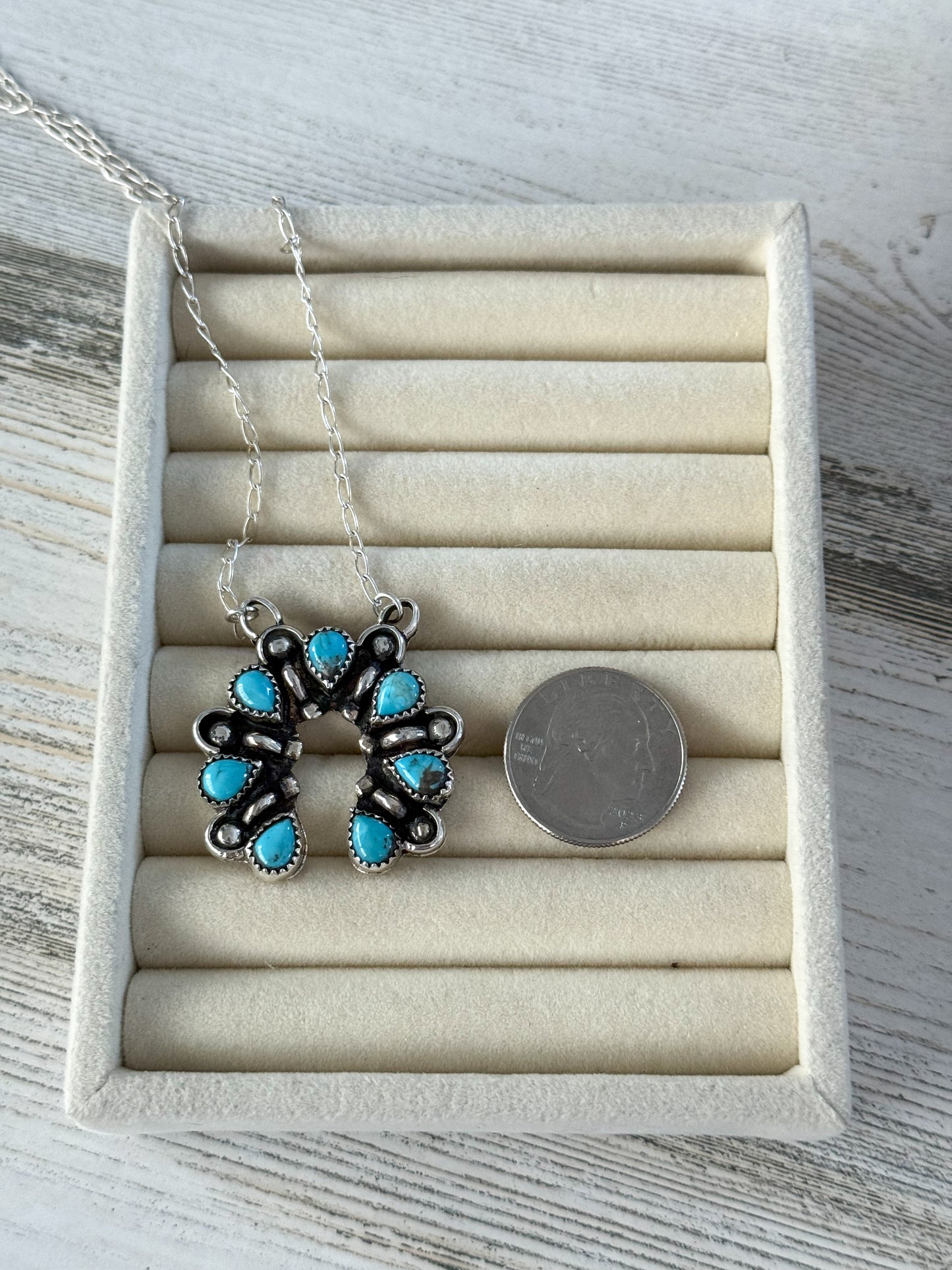 Native American Kingman Naja Necklace 16"