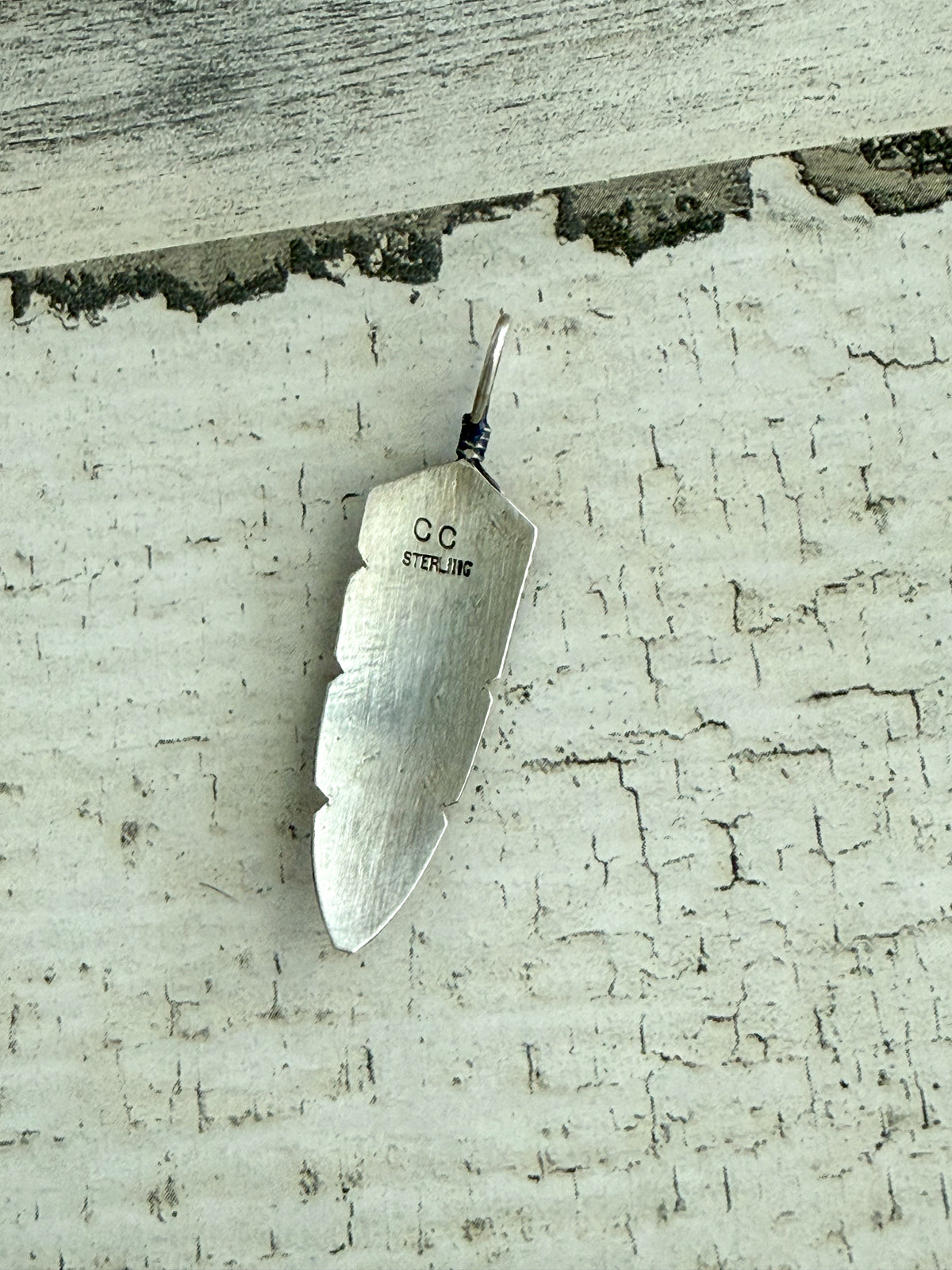 Native American Sterling Silver Feather Pendant