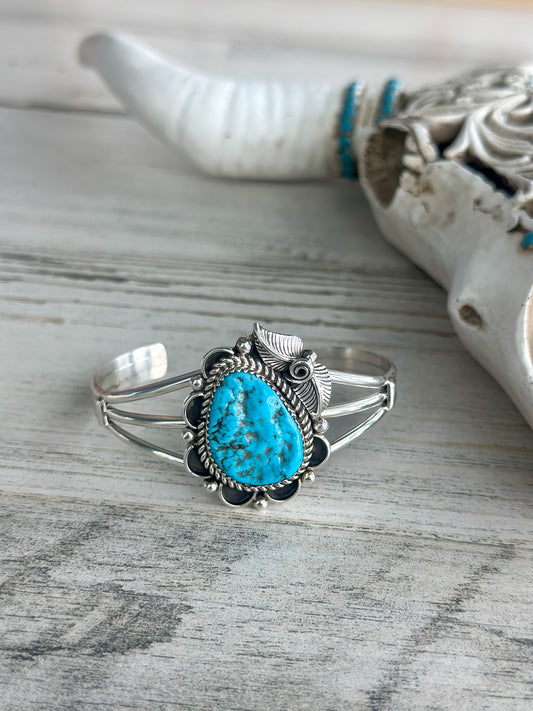 Native Made Kingman Turquoise Cuff 6.5"