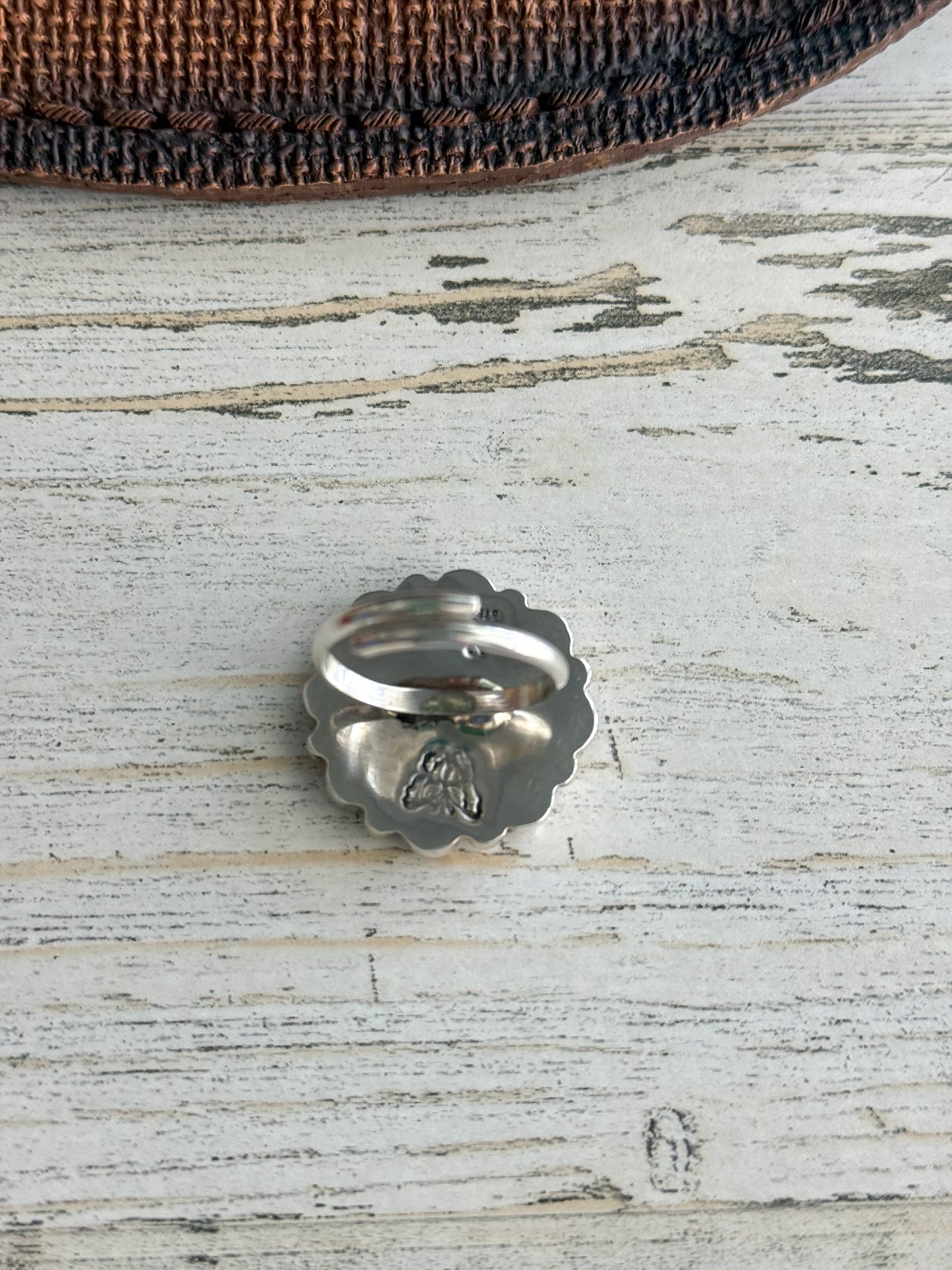 Native American Pink Conch Adjustable Ring