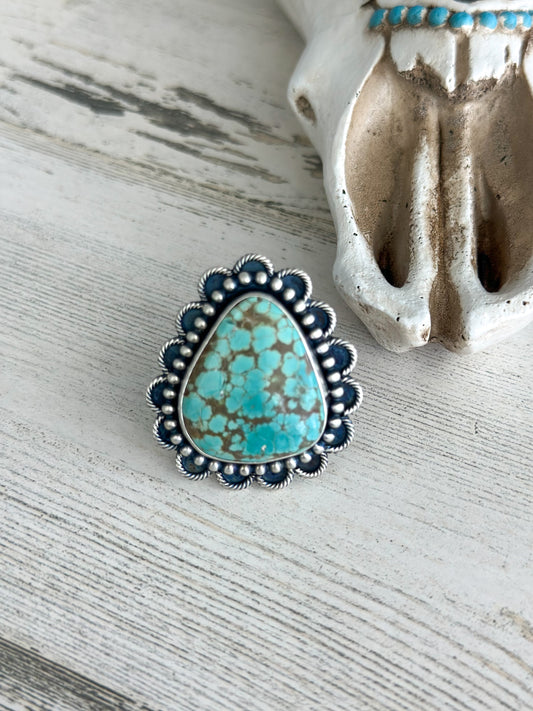 Native Made #8 Turquoise Adjustable Ring