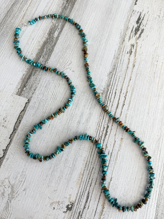 Native American Turquoise Nugget Necklace 38"