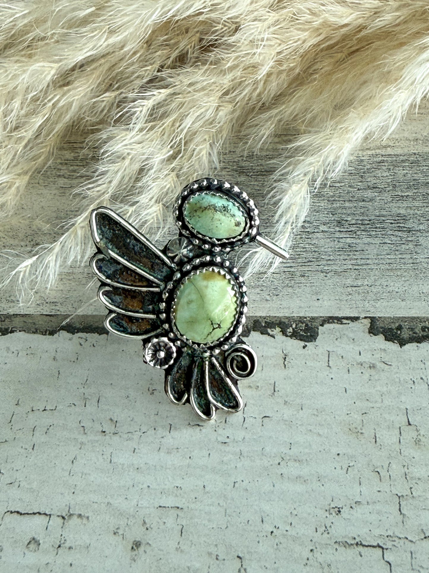 Native American Sonoran Gold Hummingbird Adjustable Ring