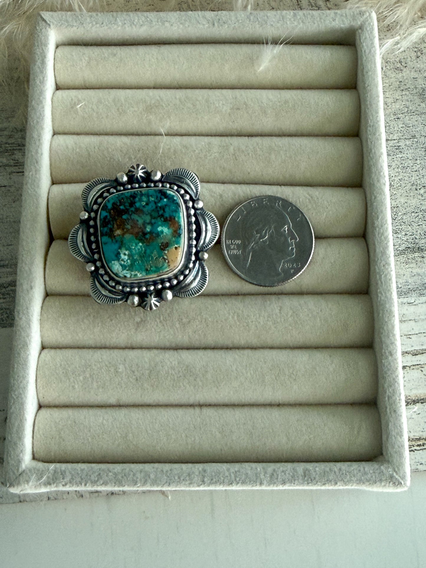 Native American Royston Turquoise Ring 9