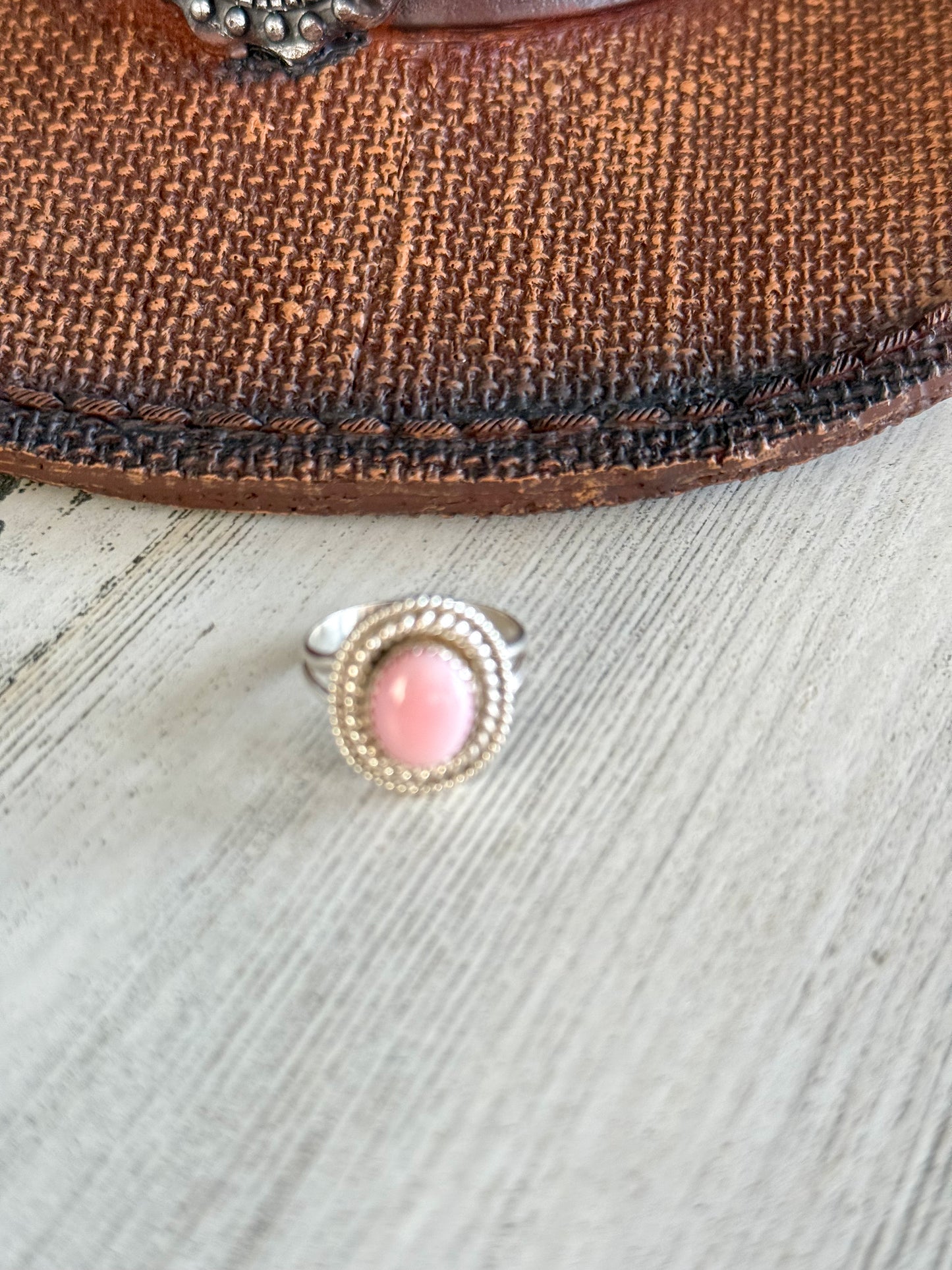 Native American Pink Conch Ring 7