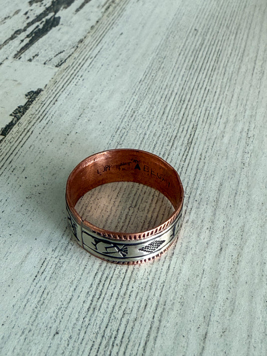Native American Copper & Nickel Ring 13