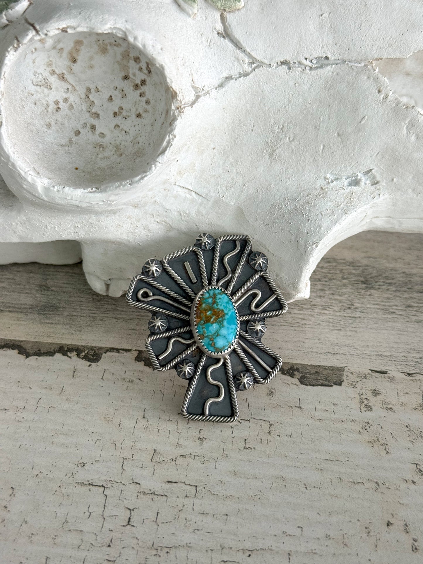 Native American Kingman Turquoise Adjustable Ring