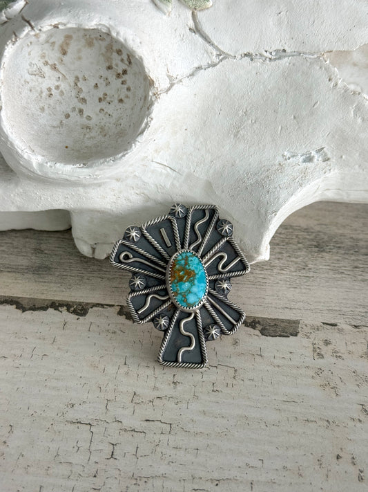 Native American Kingman Turquoise Adjustable Ring