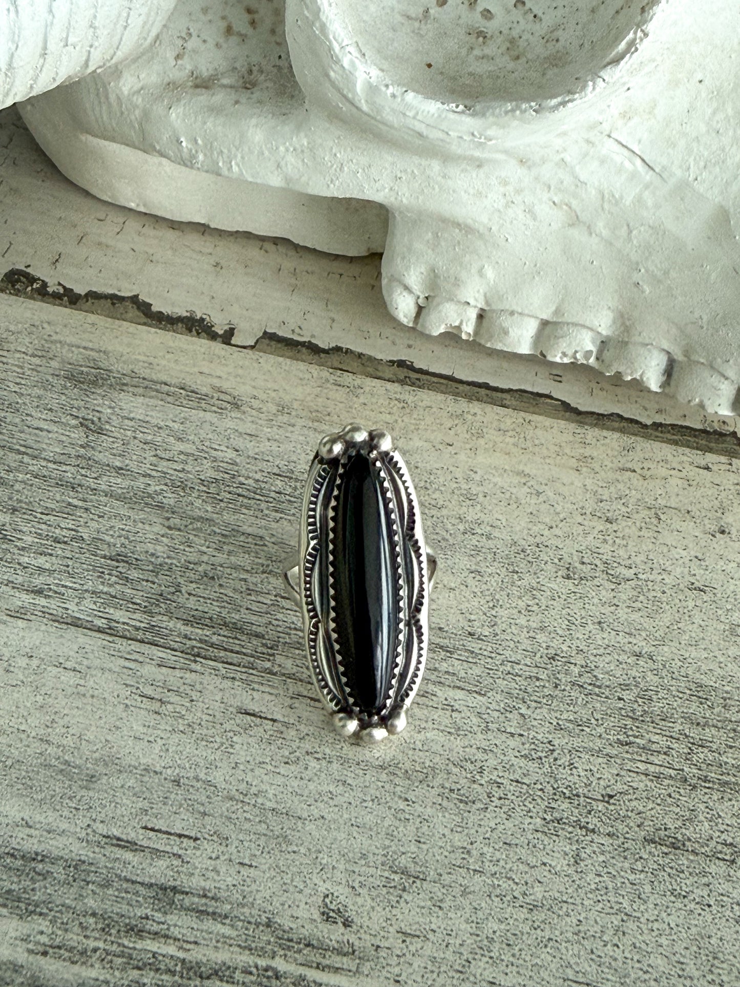 Native American Black Onyx Ring 7