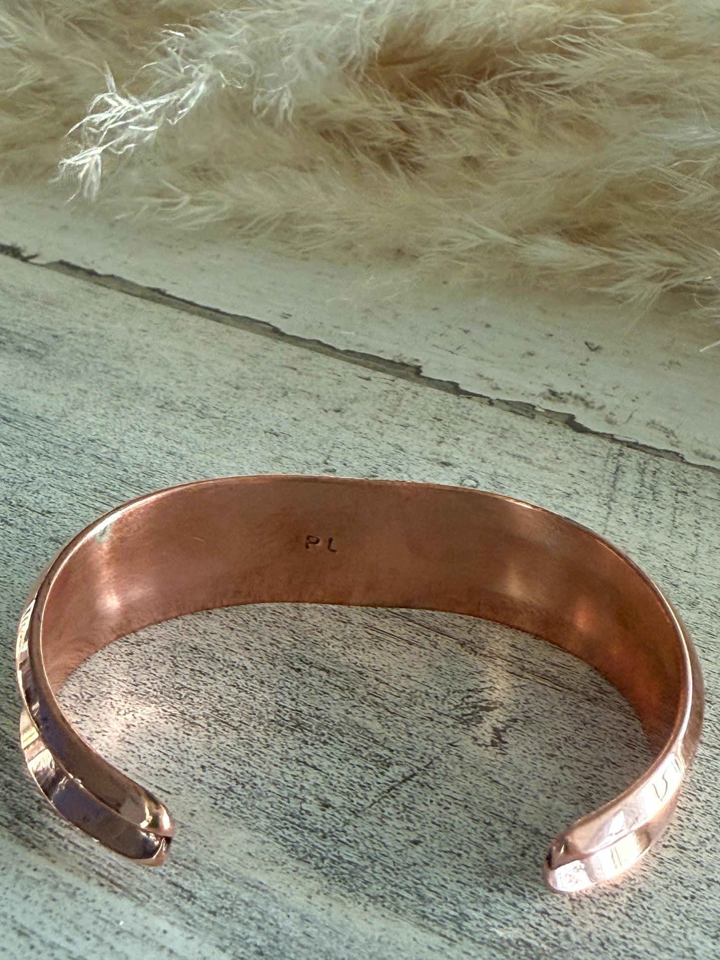 Native American Copper Coral Cuff 6.5"
