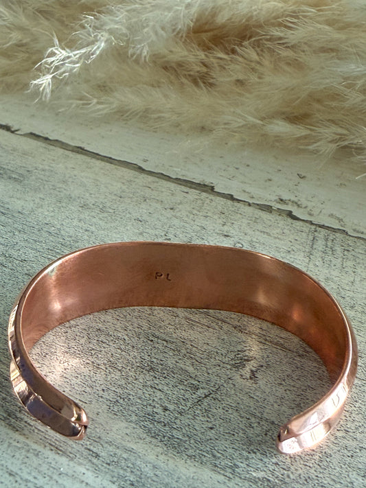 Native American Copper Coral Cuff 6.5"