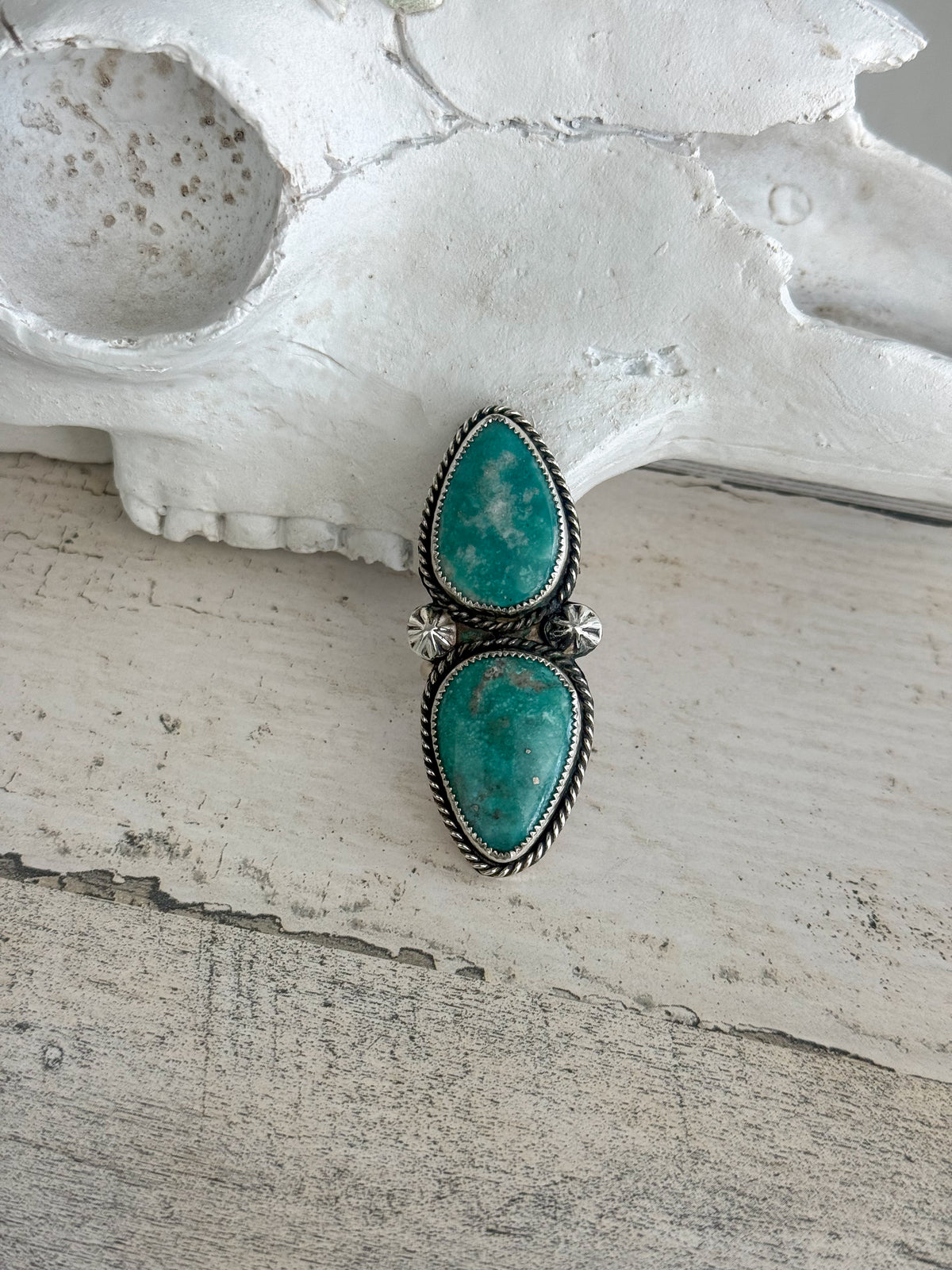 Native American 2 Sonoran Blue Stone Adjustable Ring