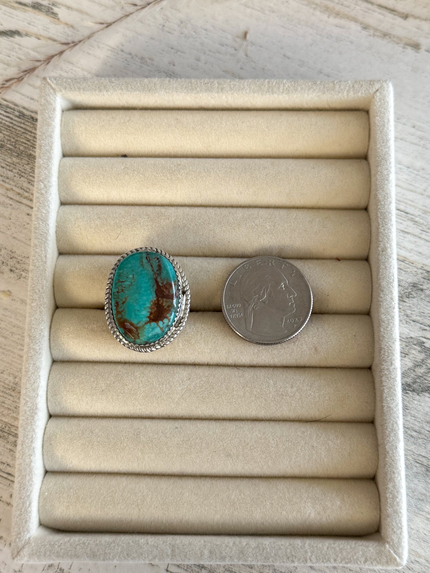 Native American Kingman Ring 8.5