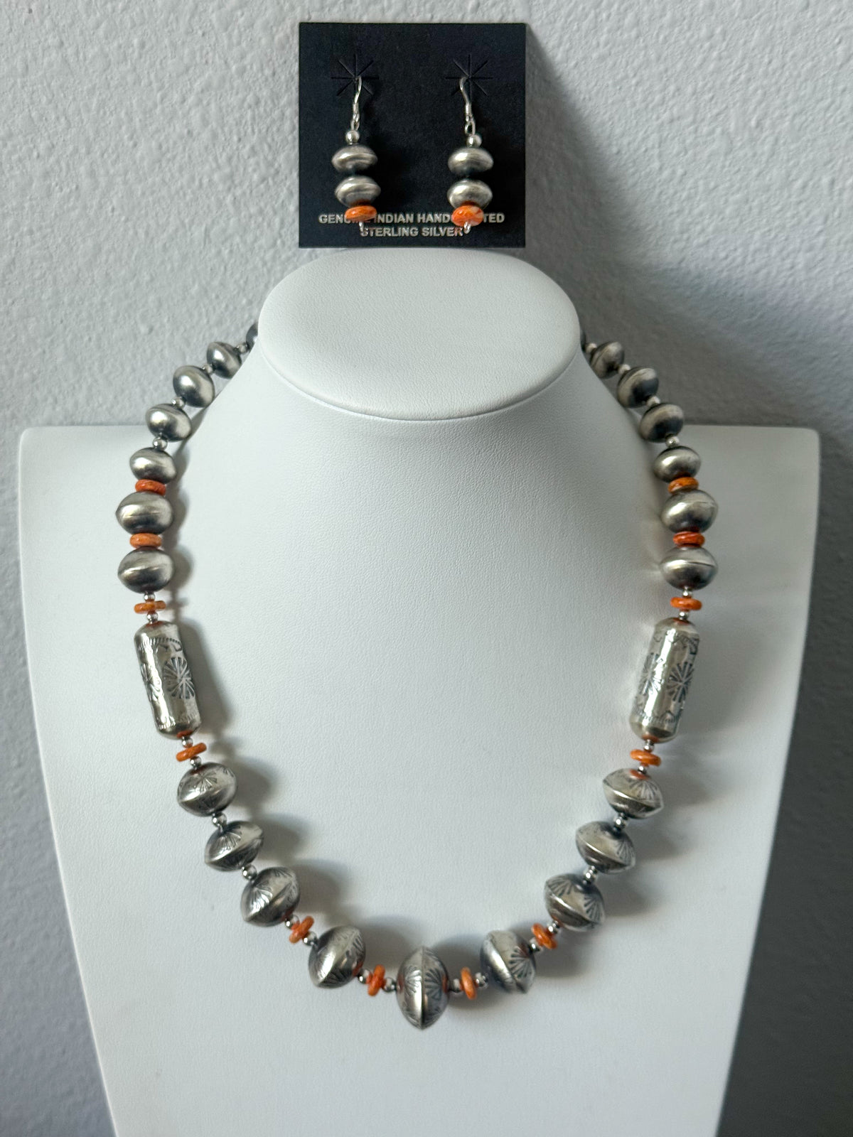 Native American Navajo Pearls 20” & Orange Spiny Set