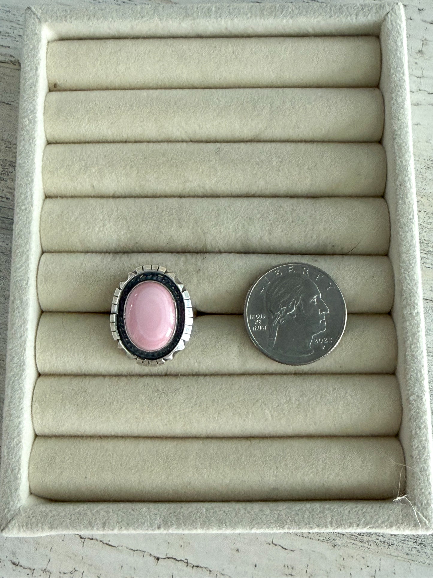Native American Pink Conch Ring 6.5
