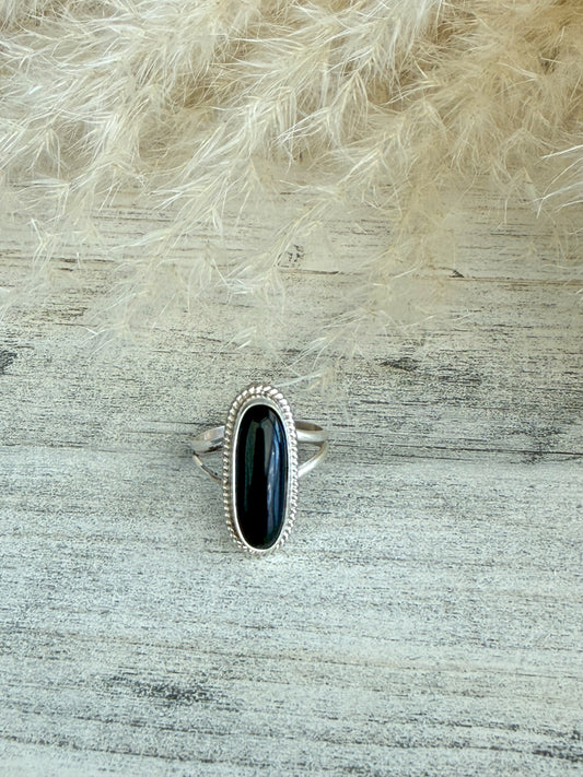 Native American Black Onyx Ring 7