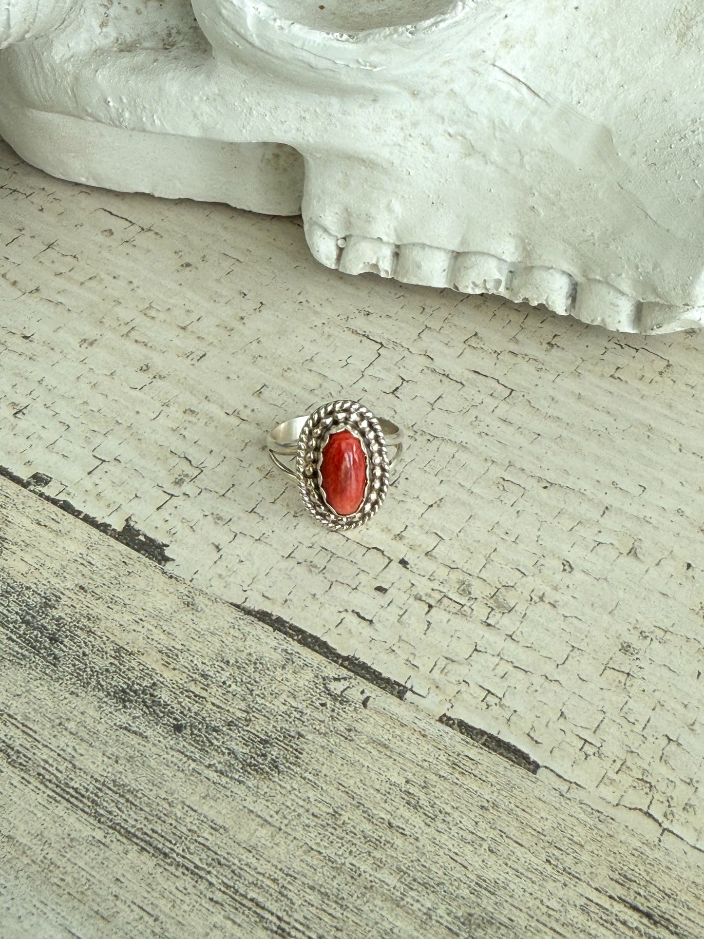 Native American Red Spiny Ring 7