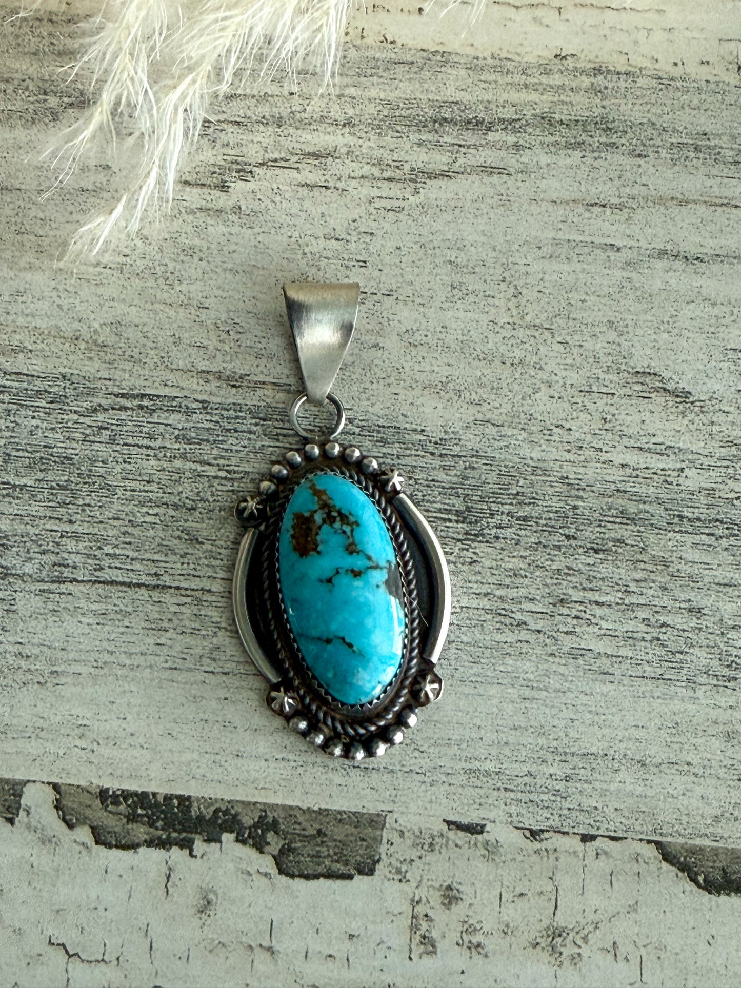 Native American Sonoran Rose Turquoise Pendant