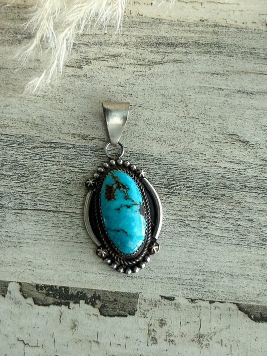 Native American Sonoran Rose Turquoise Pendant