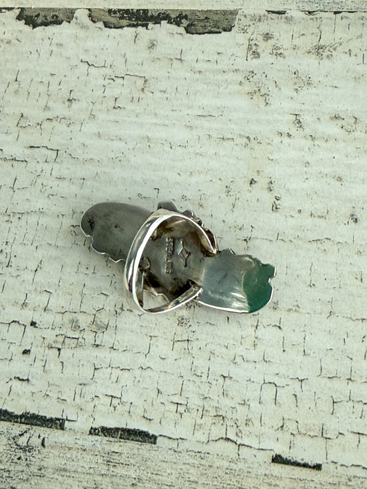 Native American Black Onyx & Turquoise Ring 8