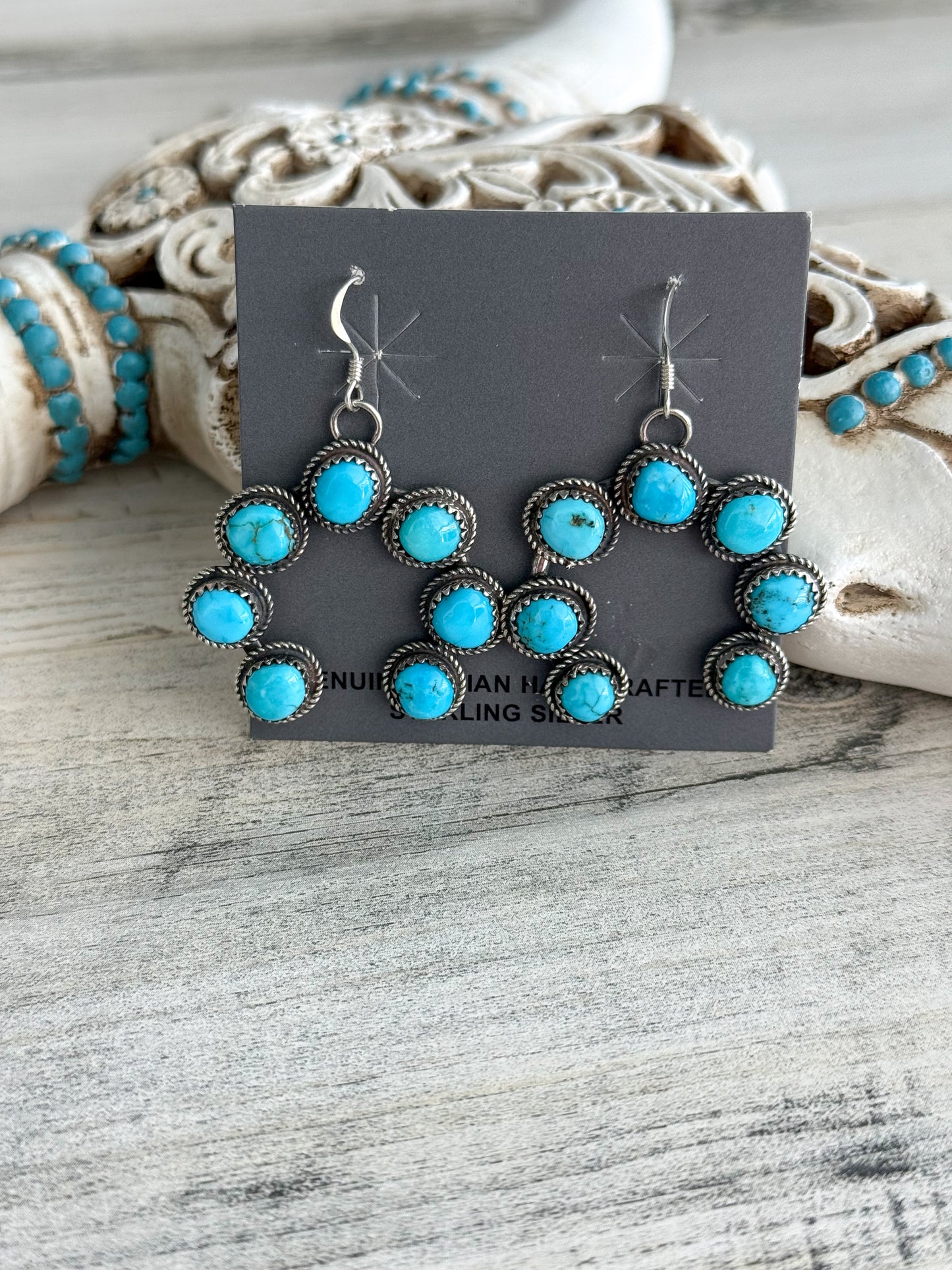 Native American Made Kingman Naja Earrings
