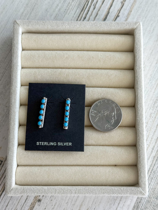 Native American Turquoise Dot Earrings