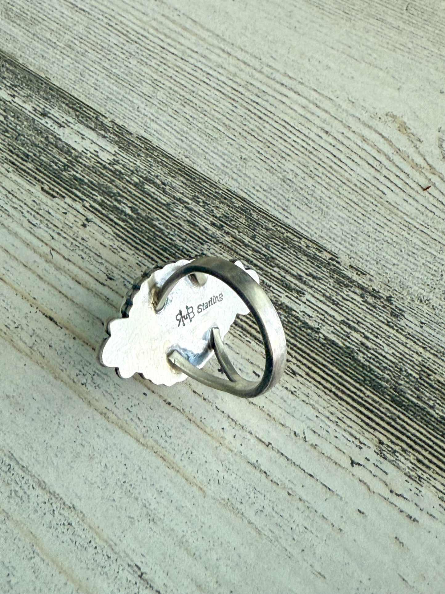 Native American Fox Turquoise Ring 7.5