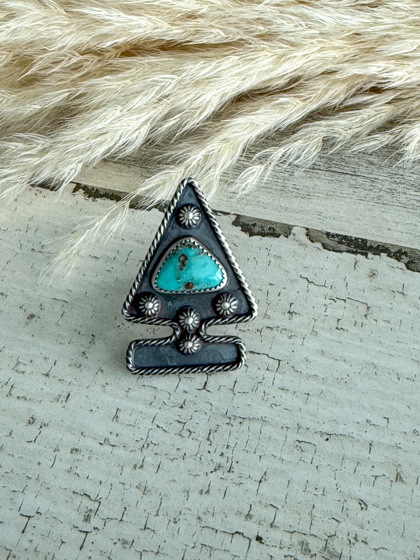Native American Arrowhead Turquoise Ring 8