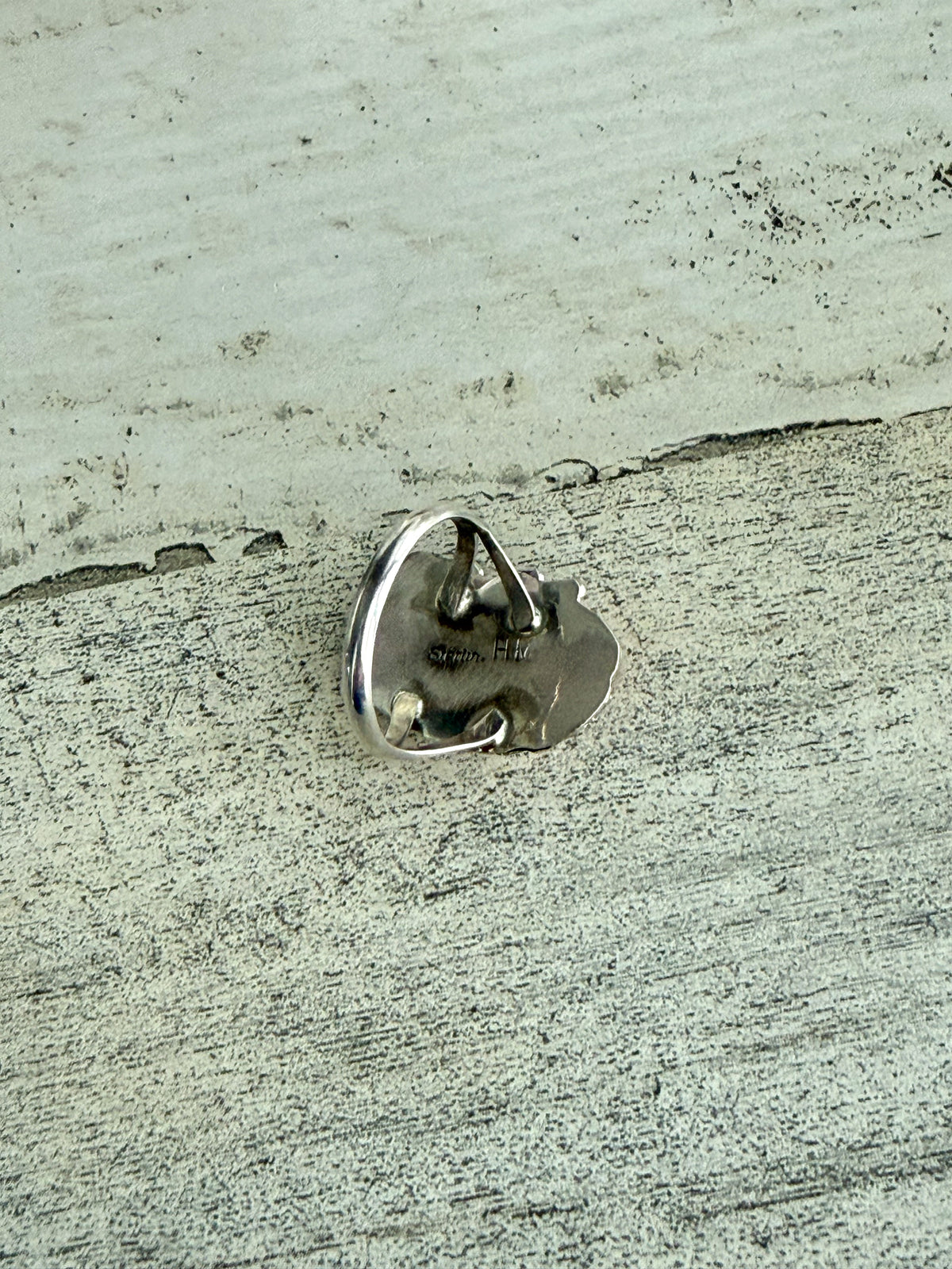 Native American Red Spiny Leaf Ring 8