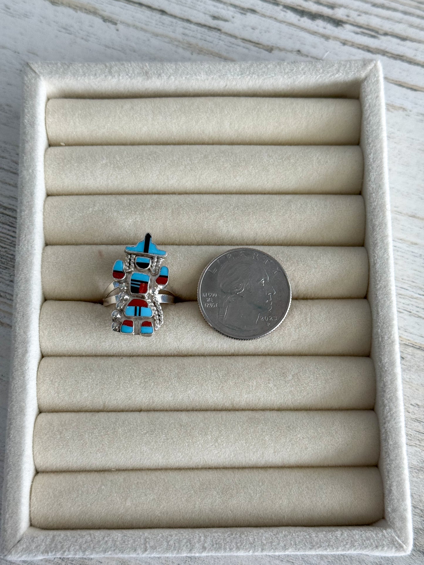 Native Made Multi Stone Zuni Ring 7.5