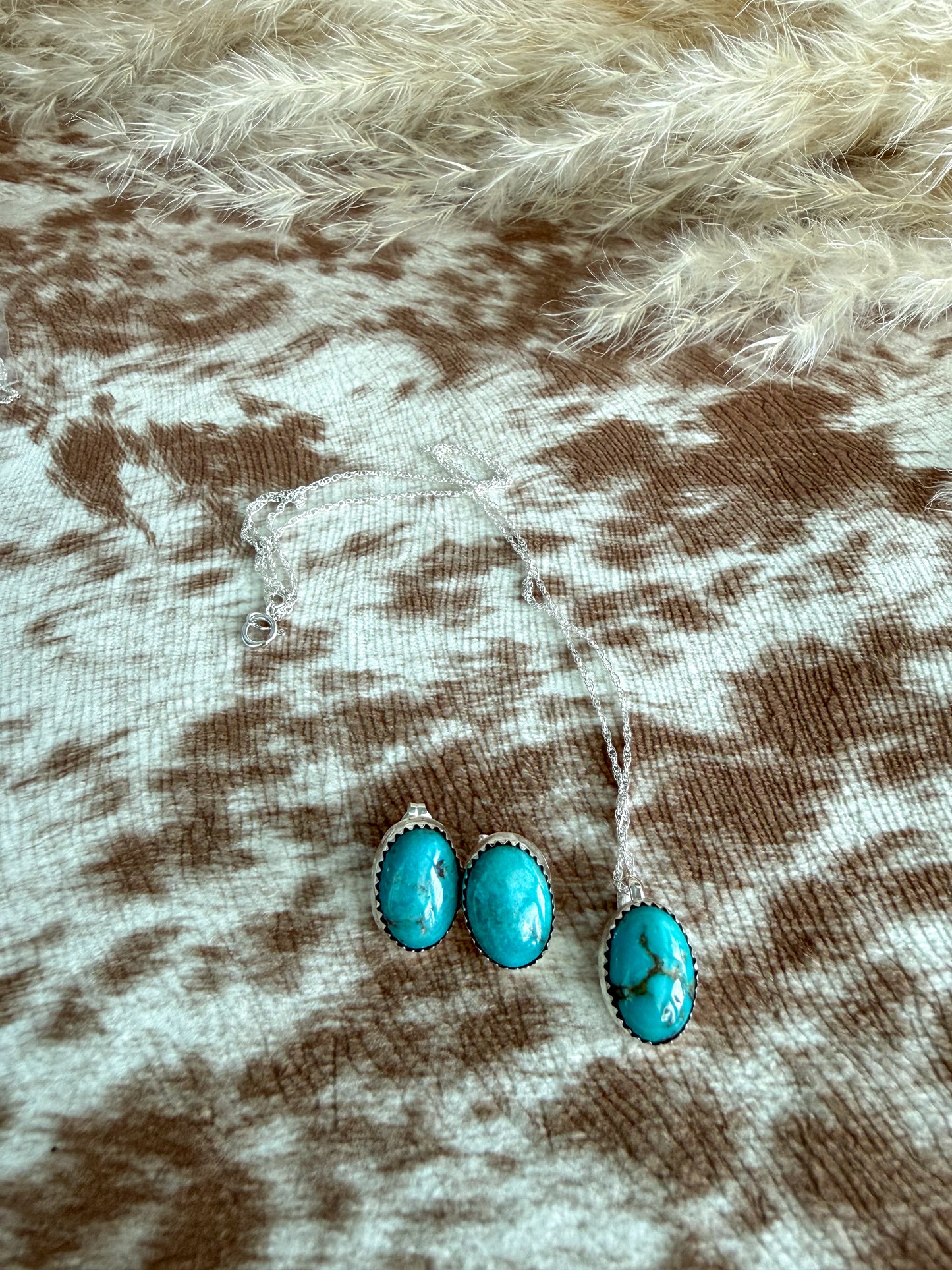 Native American Sonoran Gem Necklace & Earring Set 5