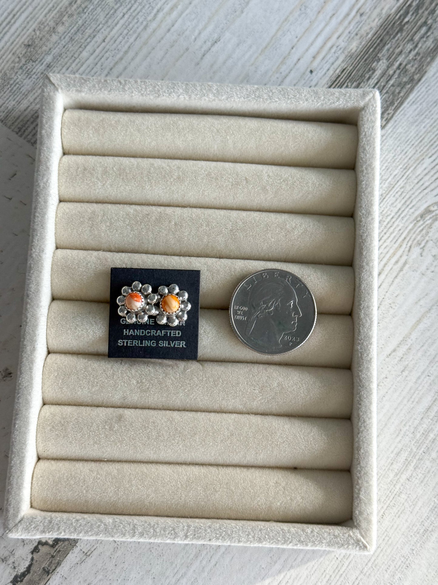 Native American Orange Spiny Studs